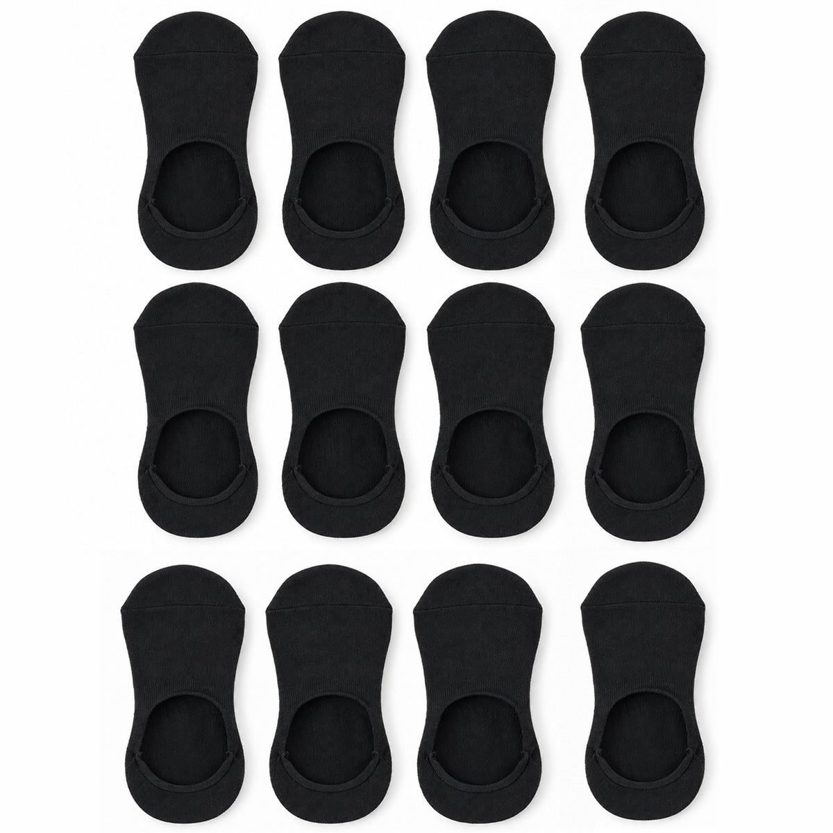 Black invisible loafer socks - white background set