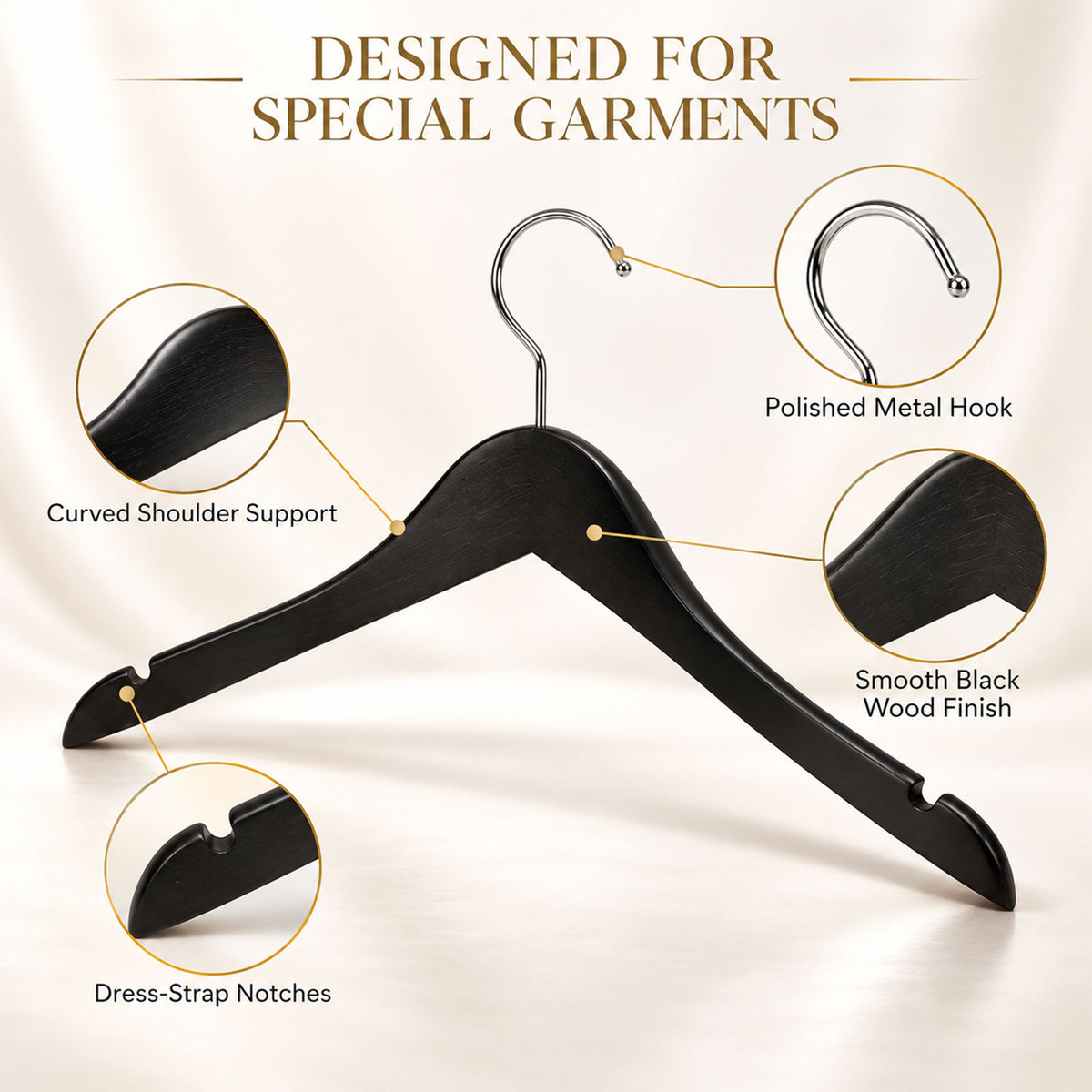 Clothes hangers with metal hooks - product view 04