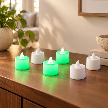 Green flameless LED tealights - product view 02