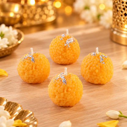 Motichoor laddu design decorative wax candles 02