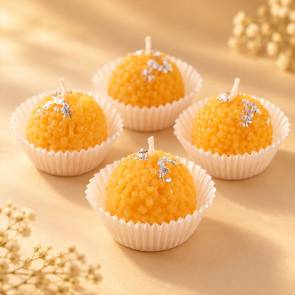 Motichoor laddu design decorative wax candles 04