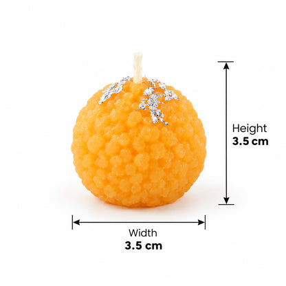 Motichoor laddu design decorative wax candles approximate dimensions