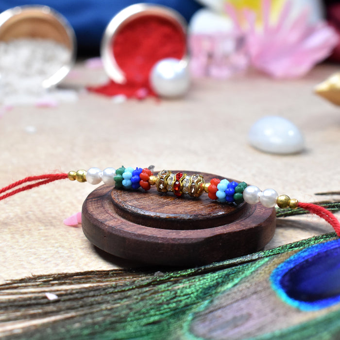 Colorful Beads with Diamond Rakhi | Rakhi For Rakshabandhan |