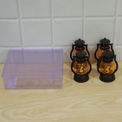 Mini Halloween pumpkin LED lantern set - actual product and plastic box