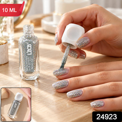 Silver Grey glitter nail polish, 10 ML, supplied SKU photo