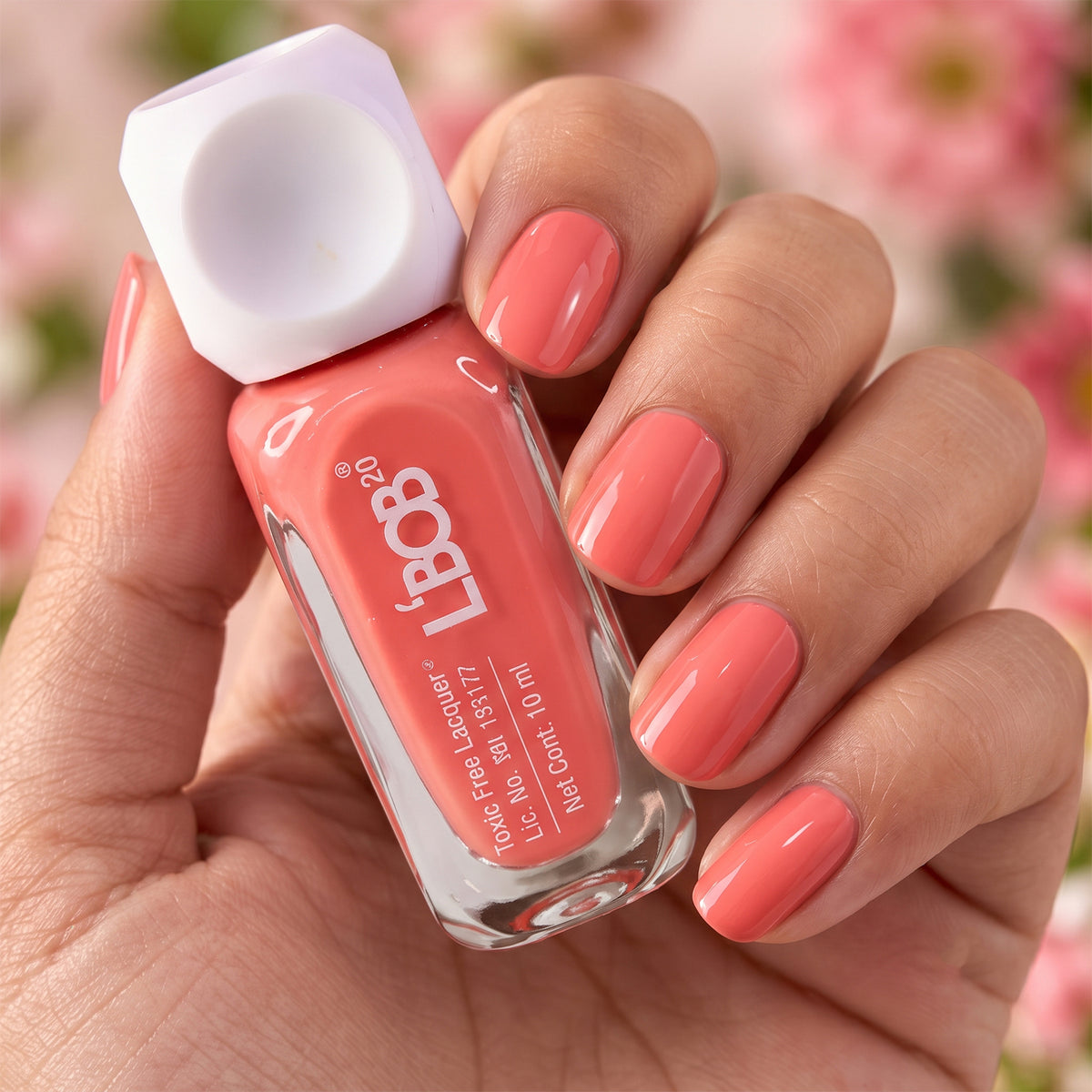 Peach Pink glossy nail polish, 10 ML, product view 3