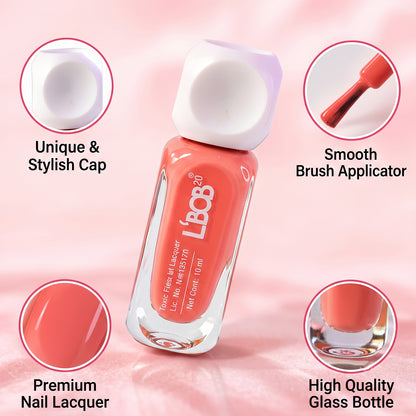 Peach Pink glossy nail polish, 10 ML, product view 4