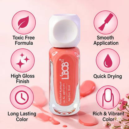 Peach Pink glossy nail polish, 10 ML, product view 7