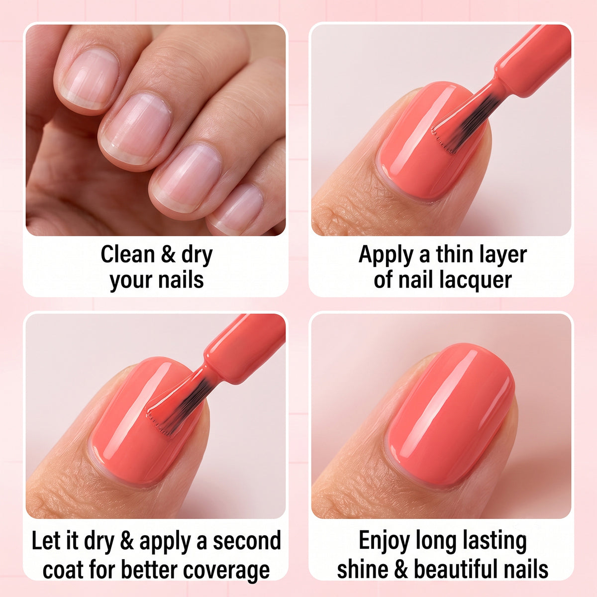 Peach Pink glossy nail polish, 10 ML, product view 9