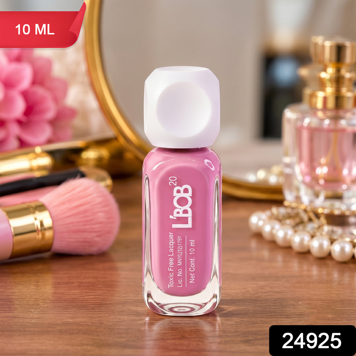 Rose Pink glossy nail polish, 10 ML, supplied SKU photo