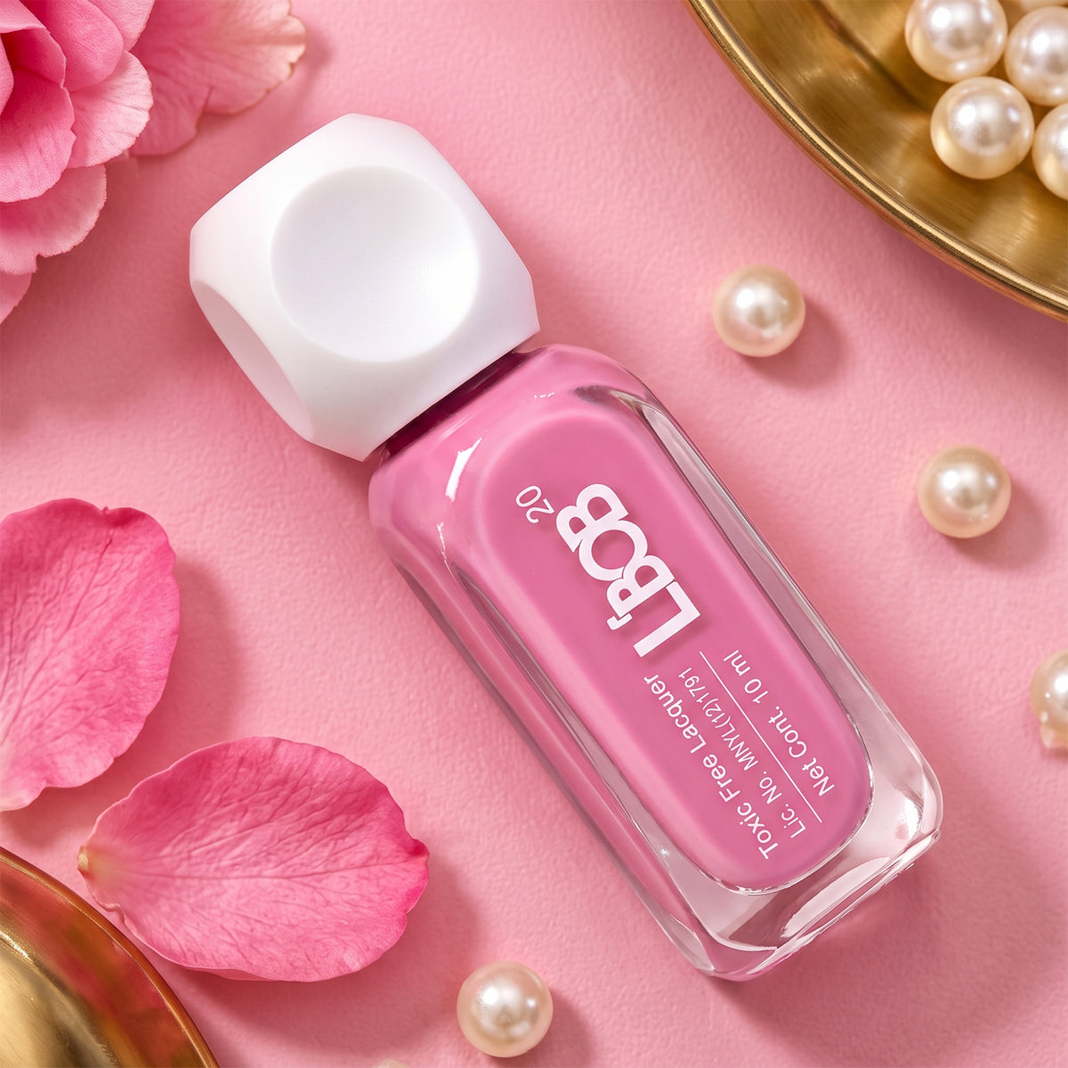 Rose Pink glossy nail polish, 10 ML, product view 7