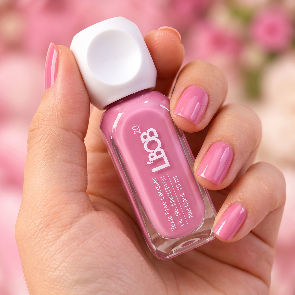 Rose Pink glossy nail polish, 10 ML, product view 8