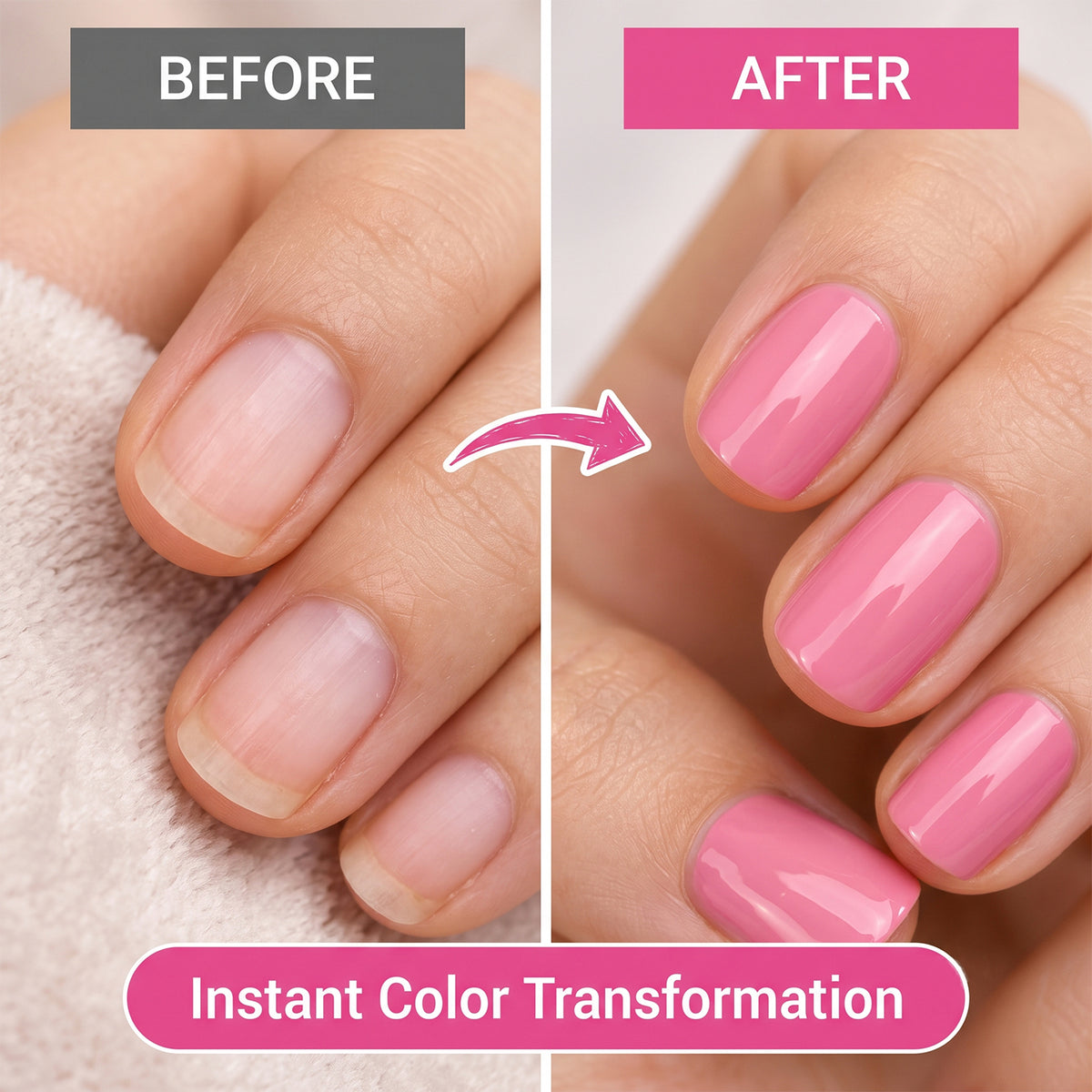 Rose Pink glossy nail polish, 10 ML, product view 9