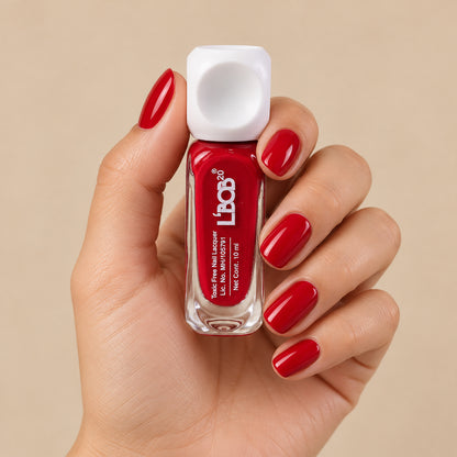 Red glossy nail polish, 10 ML, product detail view 3