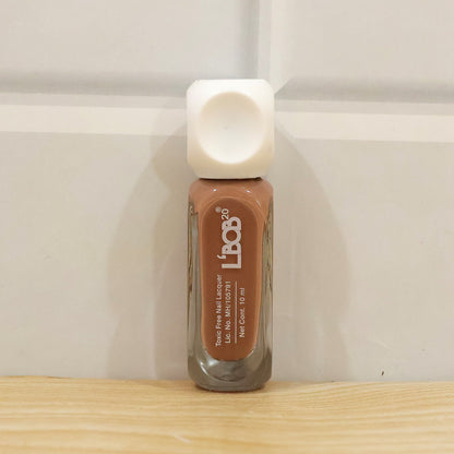 Nude Brown glossy nail polish, 10 ML, actual product photo