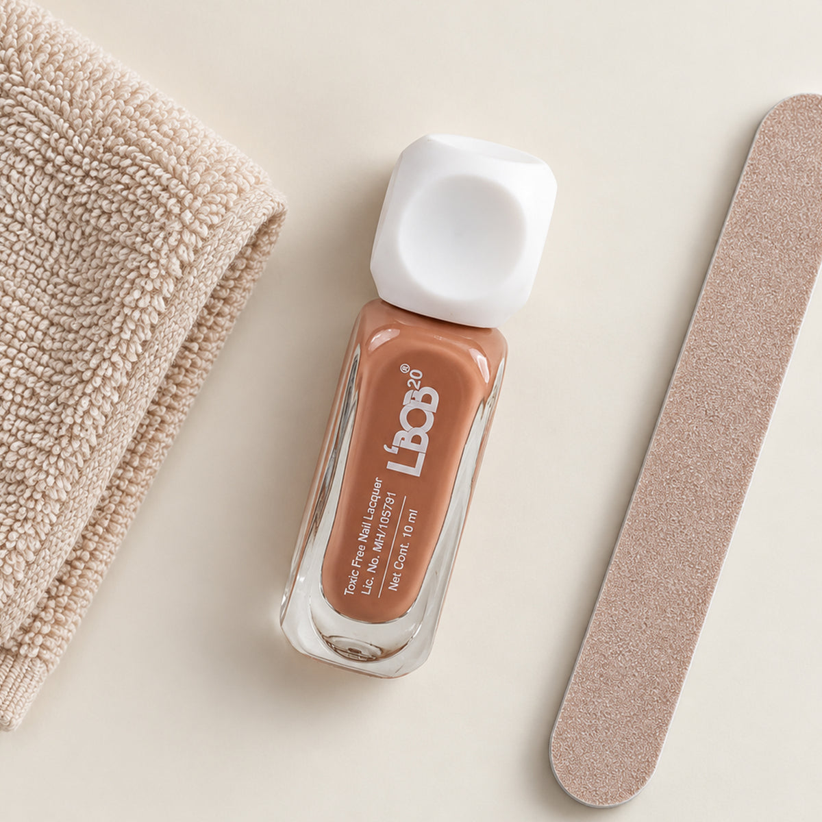 Nude Brown glossy nail polish, 10 ML, product detail view 3
