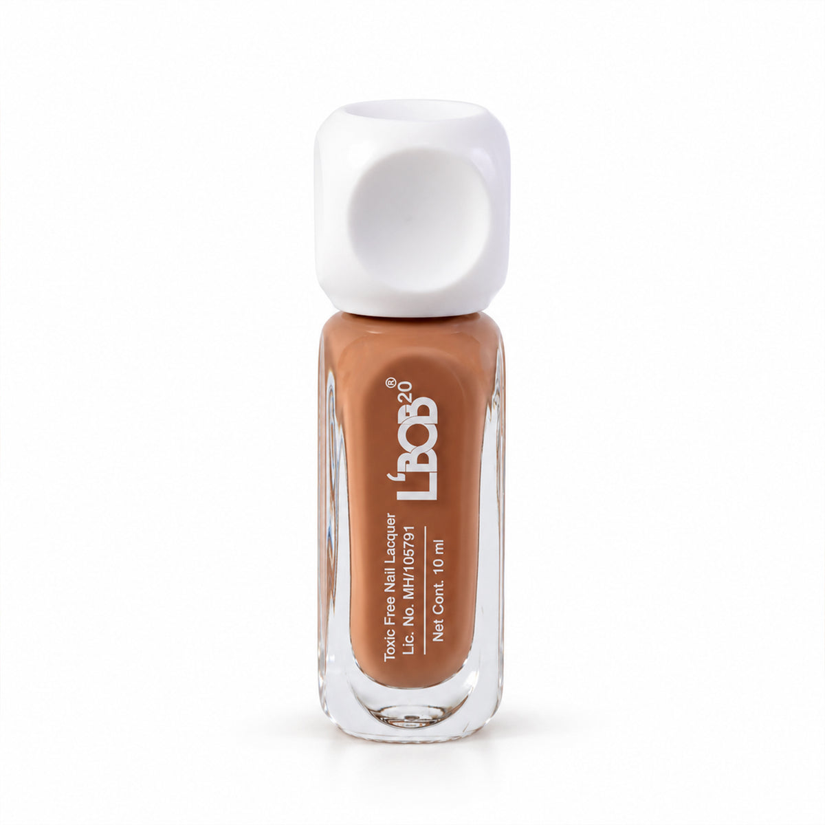 Nude Brown glossy nail polish, 10 ML, white background view