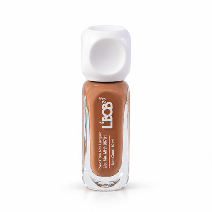 Nude Brown glossy nail polish, 10 ML, white background view