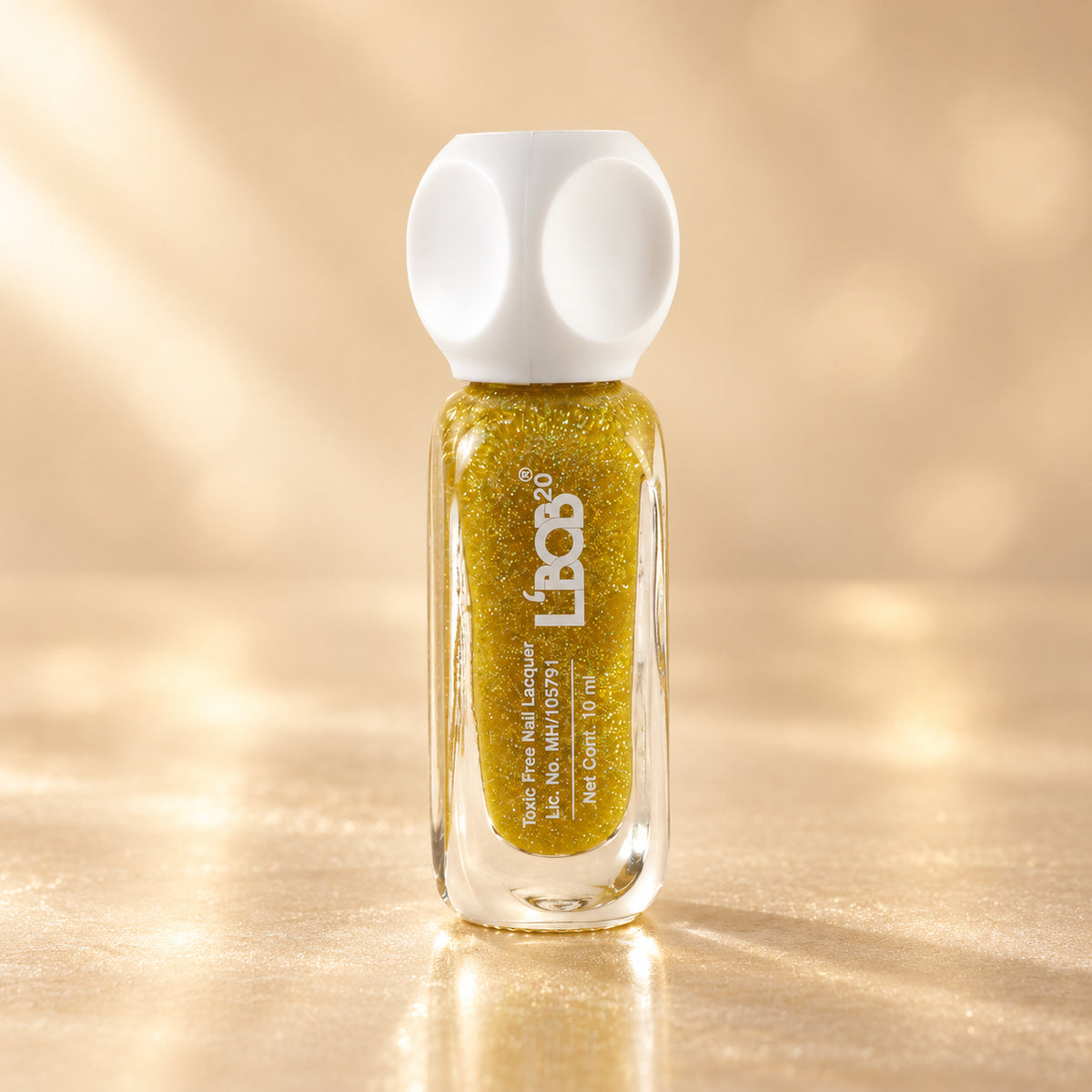 Gold glitter nail polish, 10 ML, product detail view 3