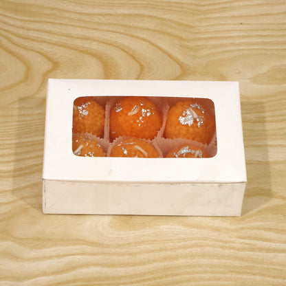 Orange Laddu Shape Wax Candles