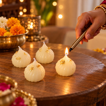 Modak shape decorative wax candles 04