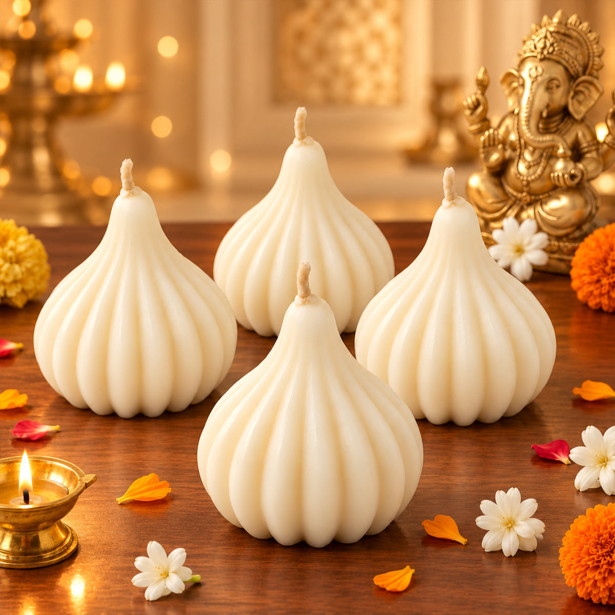 Modak shape decorative wax candles 08