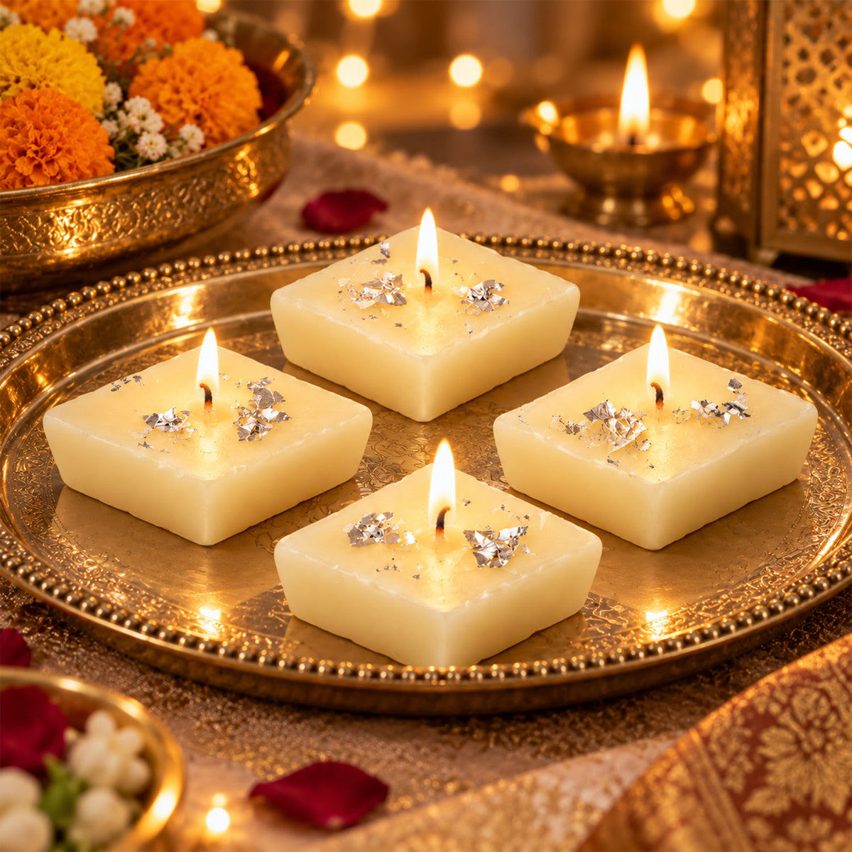Barfi design diamond shape decorative wax candles 01.jpg