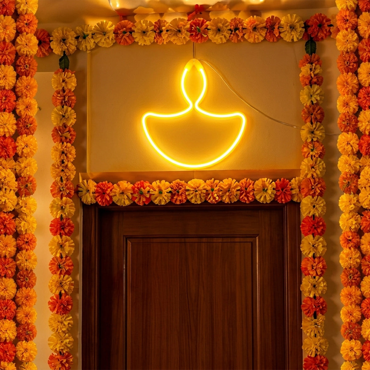 Decorative diya shaped LED hanging light with two pin plug 03