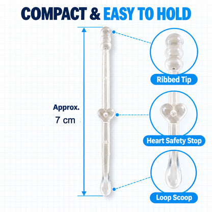Dual ended silicone ear cleaning sticks with ribbed tip loop end and holder 04