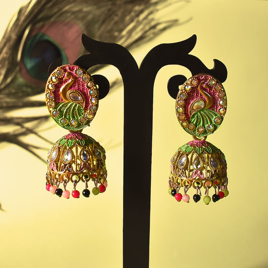 Peacock Styled Alloy Drop & Dangler Earrings