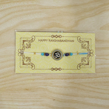 Om Symbol Rakhi Elegant Beaded Design for Raksha Bandhan (10pcs)