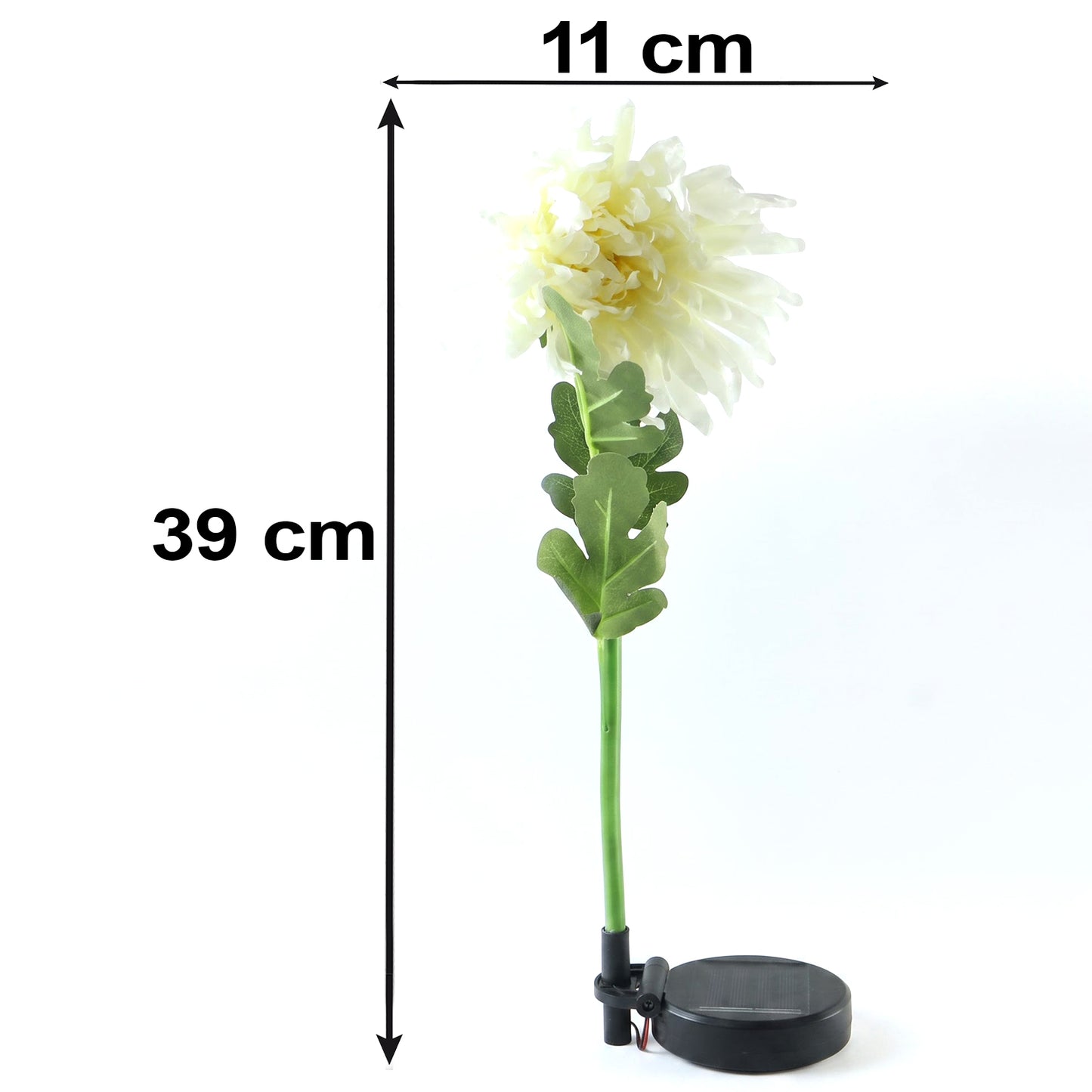 Solar garden flower stake light size 39 cm by 11 cm