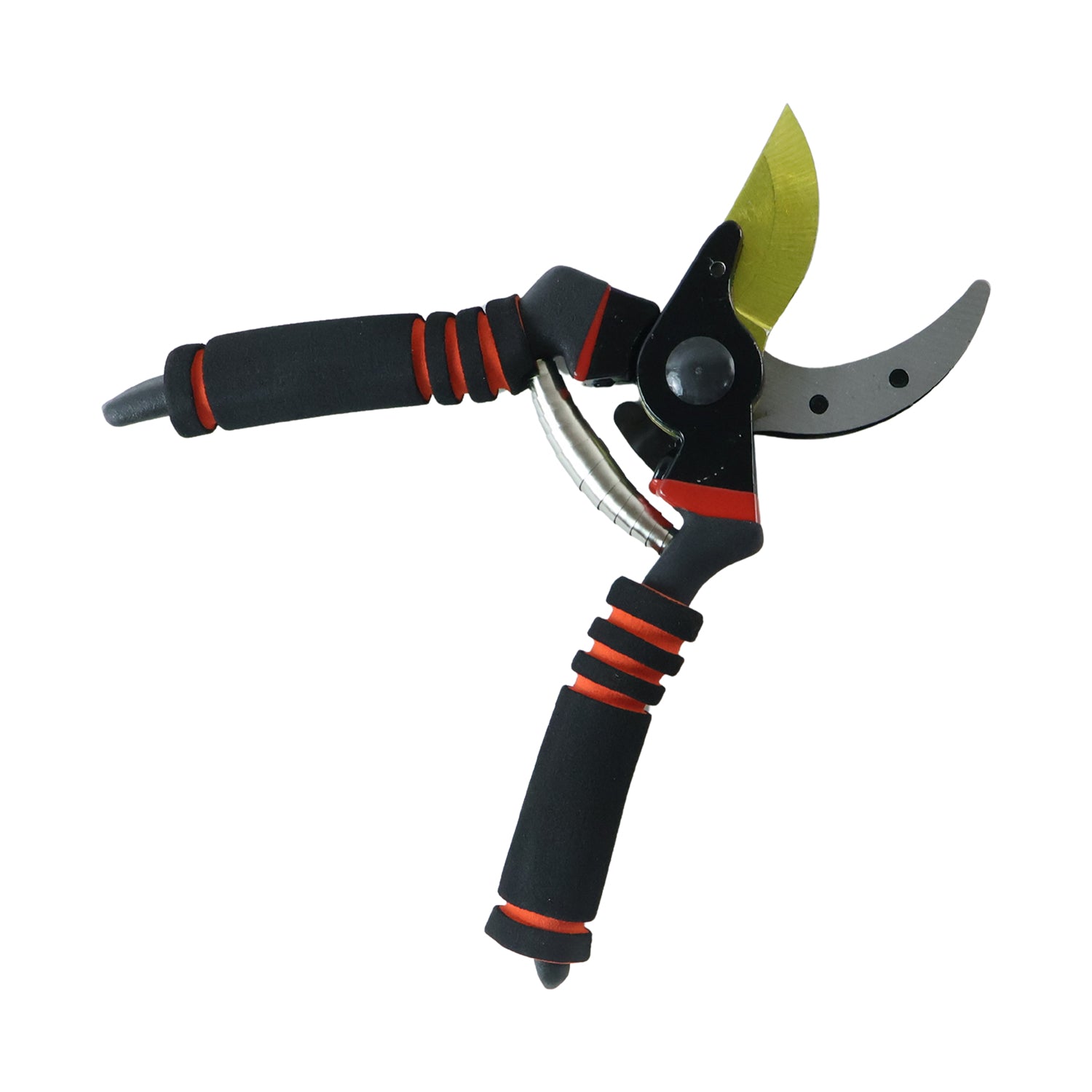 Garden pruning shears on white background