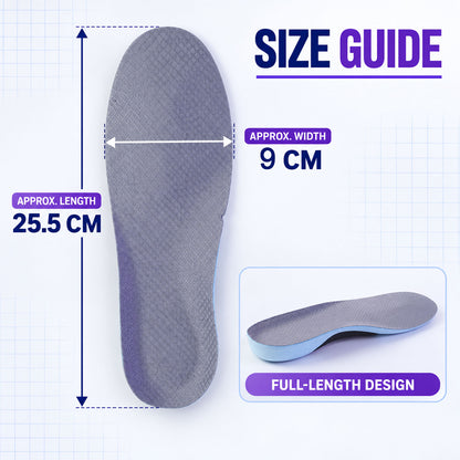 Shoe insoles dimensions 25.5 by 9 cm