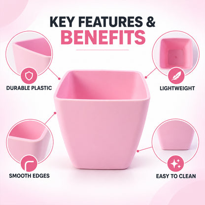 Plastic flower pot surface and edge details