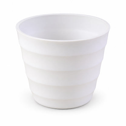 Decorative ribbed plastic flower pot - view 5