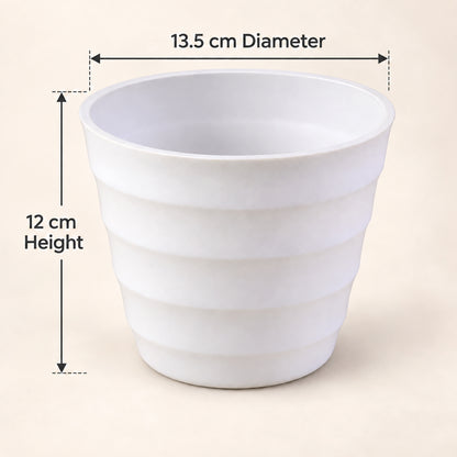 Decorative ribbed plastic flower pot - view 6