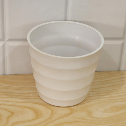 Decorative ribbed plastic flower pot - view 9
