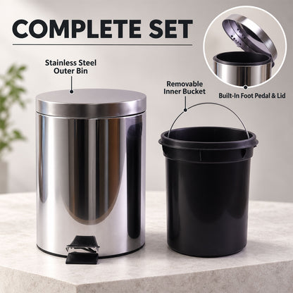 Pedal dustbin with removable inner bucket
