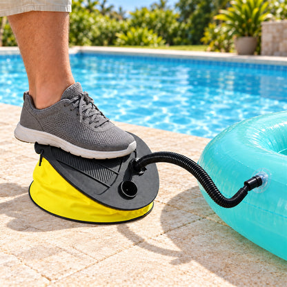 Foot pump used with pool inflatable
