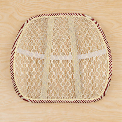 Car seat mesh back support ready for installation, highlighting its universal fit
