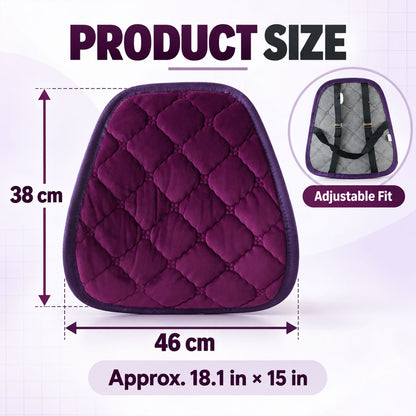Purple Quilted Car Back Support Cushion