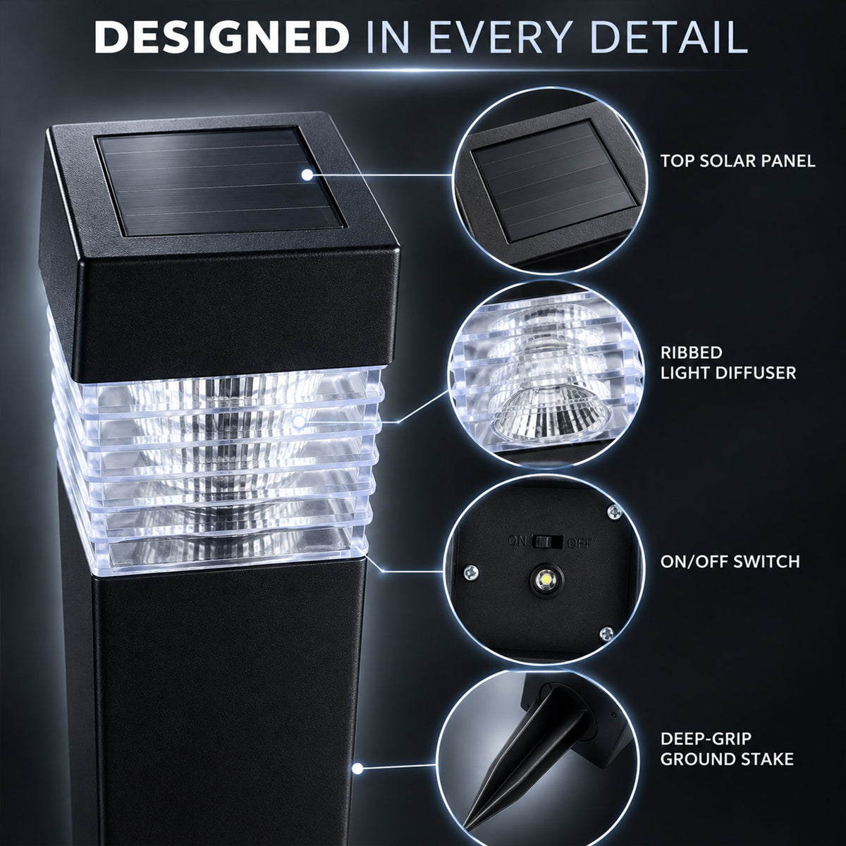 Black Square Garden Light