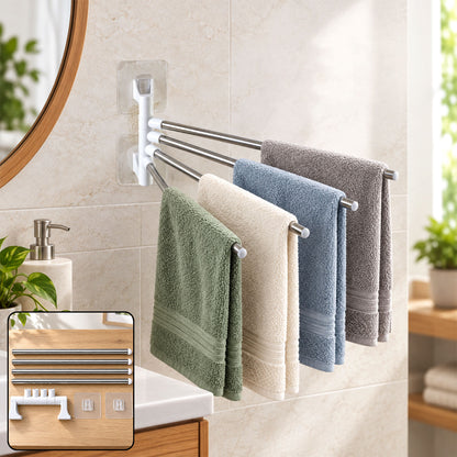Four bar swivel wall mounted towel rack 02