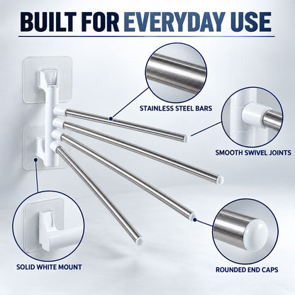 Four bar swivel wall mounted towel rack 04