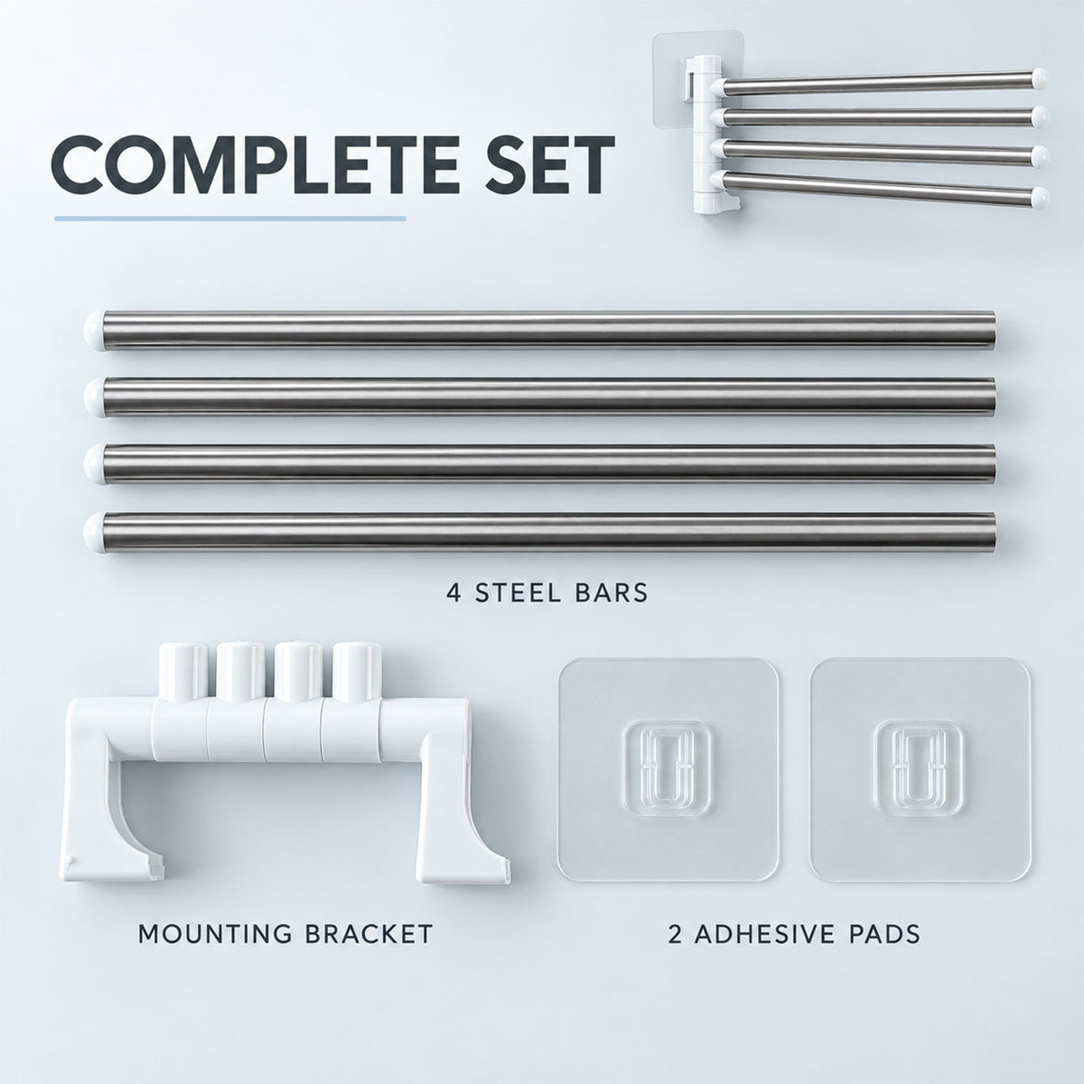 Four bar swivel wall mounted towel rack 06
