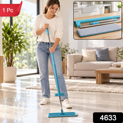 Flat Floor Mop for Women with Long Handle and Microfiber Pad (1 Pc)
