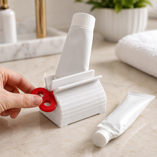 Toothpaste Squeezer – Efficient Tube Roller with Stand | BrushedUp