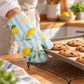 Lemon Print Quilted Oven Hand Glove with Hanging Loop for Kitchen Baking (1 Pc)