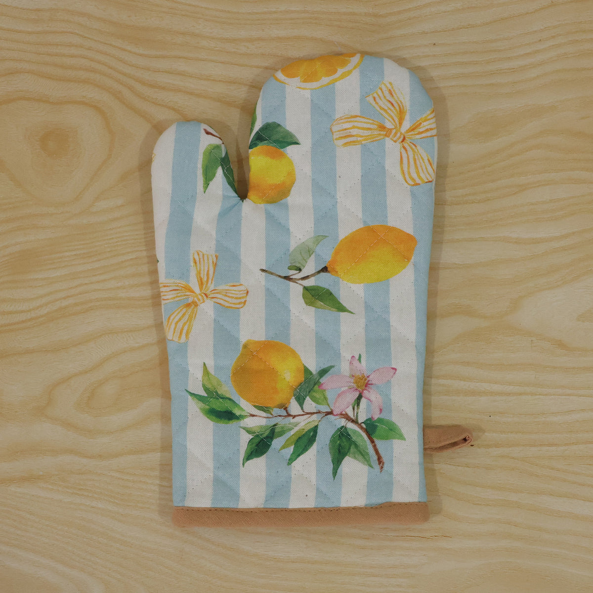 Lemon print quilted oven hand glove - actual product